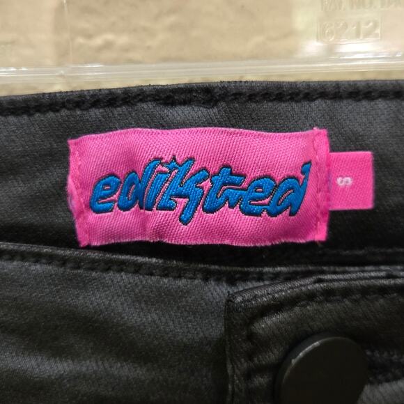 Edikted Womens 5 Pocket Regular Fit Stretch Denim Black Flare Jeans Size Small - Picture 3 of 10